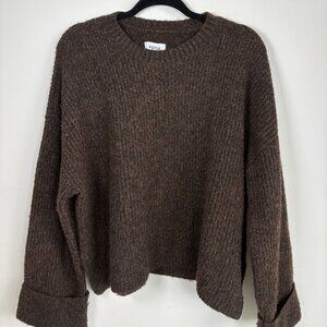Pistola Espresso Mohair Blend Sweater | cozy textured knit crewneck Size L